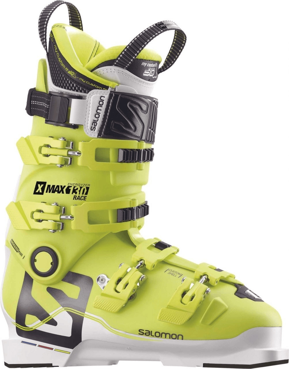 фото Горнолыжные ботинки salomon x max race 130 2018, acid green/white, 26.5