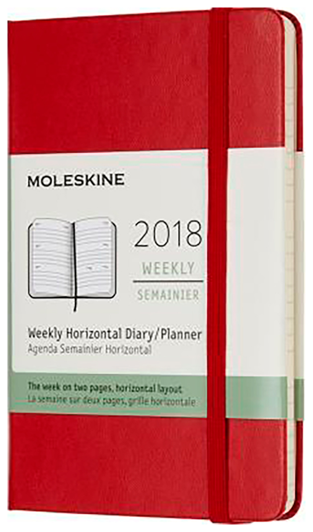 

Еженедельник "Classic Horizontal Pocket" 2018 красный
