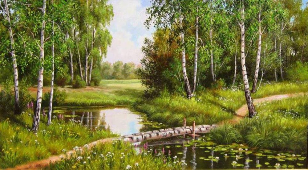 

Алмазная вышивка Алмазная Живопись Березовый мостик, 60x33 см, Березовый мостик