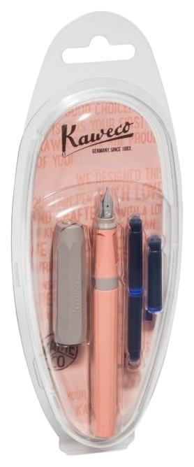 

Перьевая ручка Kaweco Perkeo бледно-розовая синие чернила M 09 мм