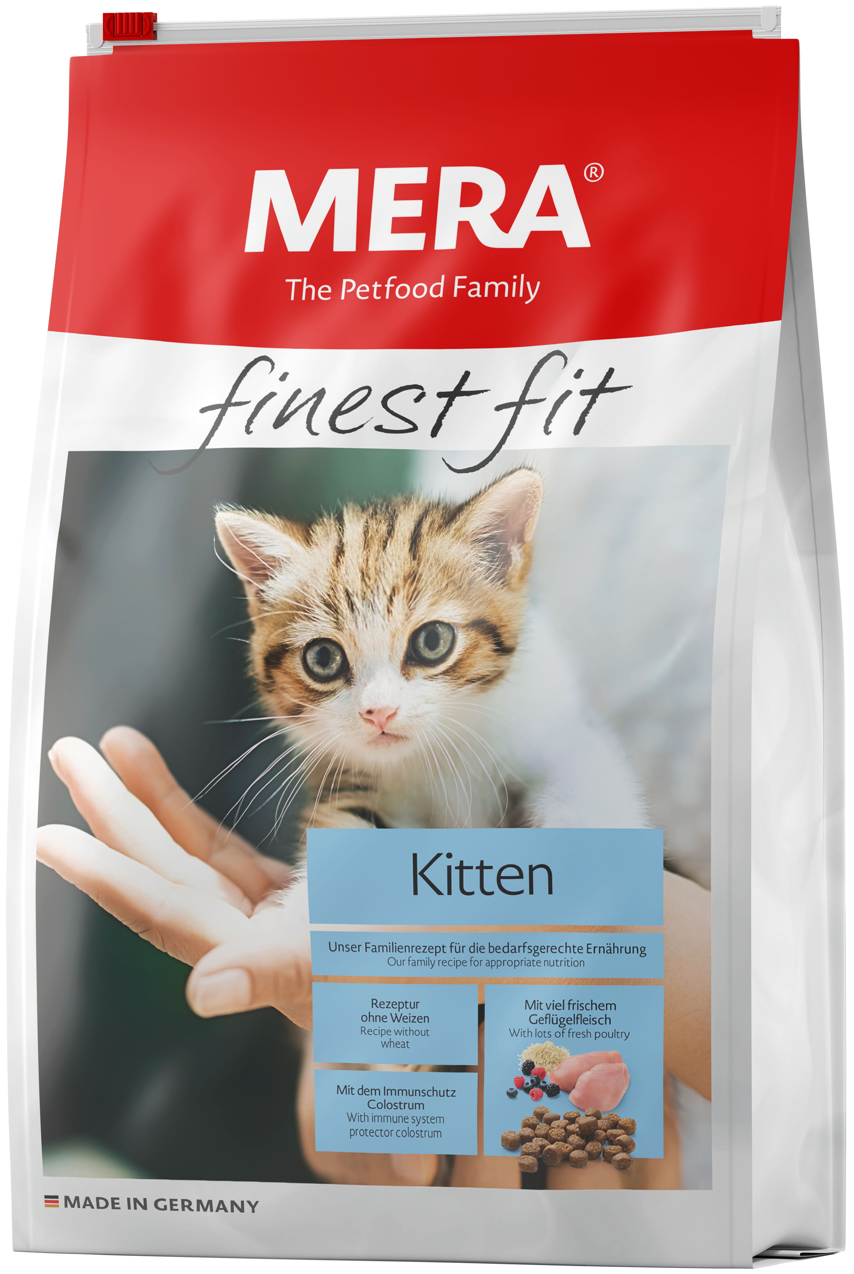 фото Сухой корм для котят mera finest fit kitten, курица, 0,4кг