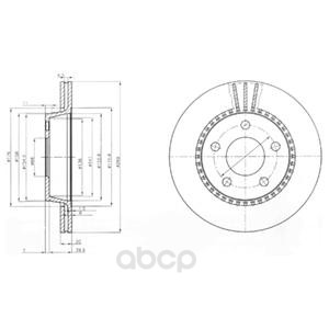 фото Тормозной диск delphi задний для audi 100, 200 quattro 84-90, a8 2.8-4.2 94-02 bg2519