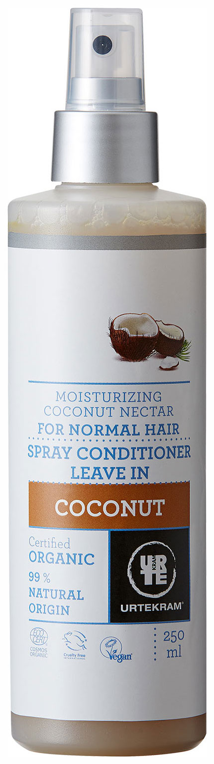 Кондиционер для волос Urtekram Coconut Spray 250 мл дезодорант спрей для тела deodorante multi attivo 24 ore spray al latte di aloe 100мл