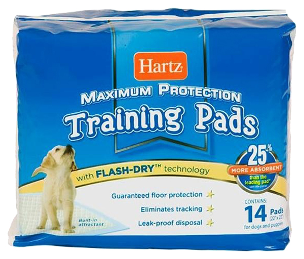 

Пеленки для собак одноразовые Hartz Training Pads Maximum Protection 56 x 56 см, 14 шт, Training Pads Maximum Protection