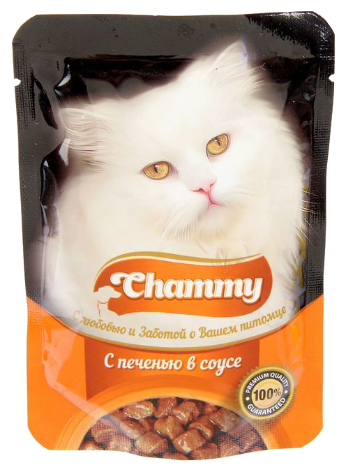 Влажный корм для кошек Chammy, с печенью в соусе, 85г