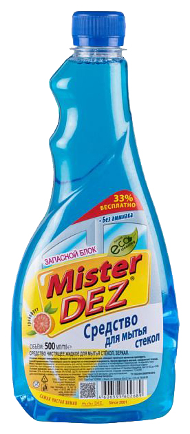 Средство для мытья стекол Mister Dez eco запасной блок грейпфрут 500 мл