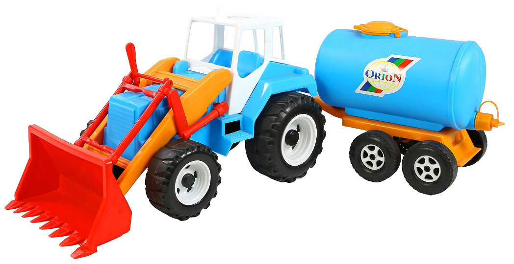 Трактор-молоковоз игрушечный Orion Тигр с ковшом, 65 см