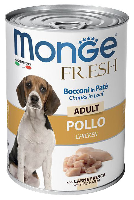 Консервы для собак Monge Dog Fresh Chunks In Loaf мясной рулет, курица, 400 г