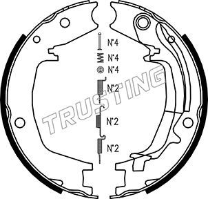 

Тормозные колодки TRUSTING стояночного тормоза 046215K