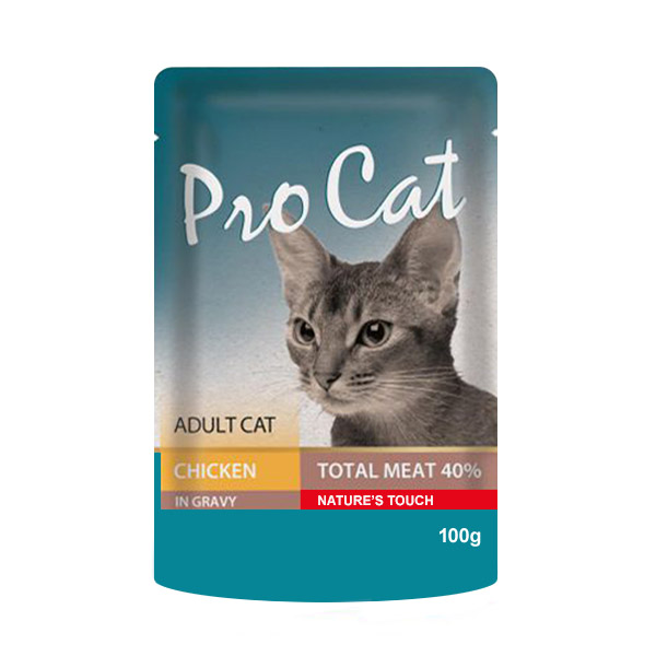 фото Влажный корм для кошек pro cat adult, курица, 100г