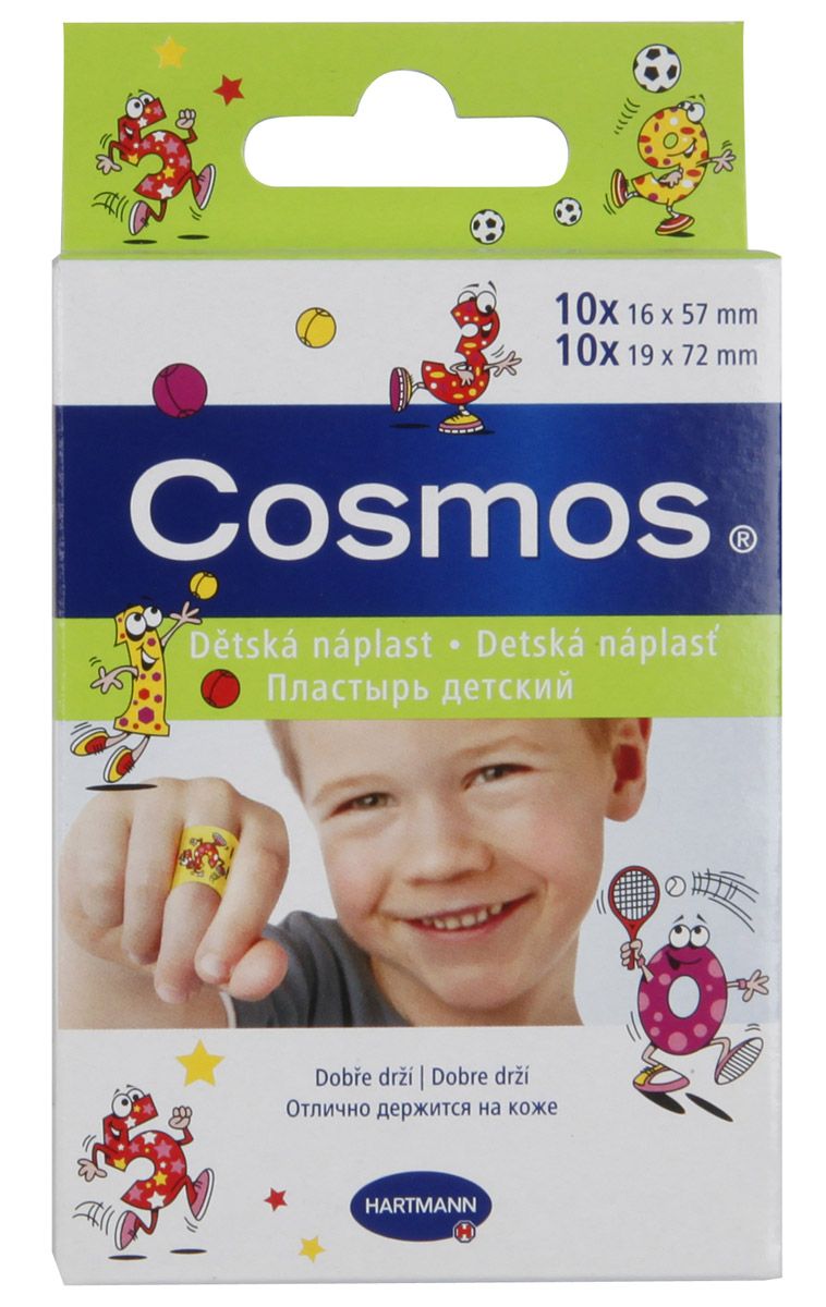 Купить Пластырь Cosmos kids для детей с рисунком 2 размера 20 шт.