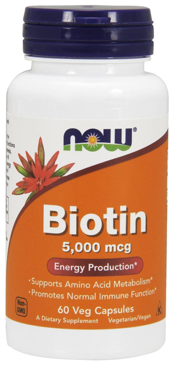 фото Витамин b7 now biotin 60 капс. без вкуса