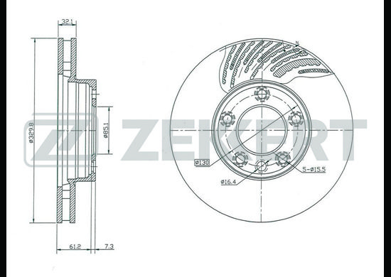 фото Тормозной диск zekkert bs-5285