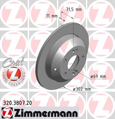 фото Тормозной диск zimmermann 320.3807.20