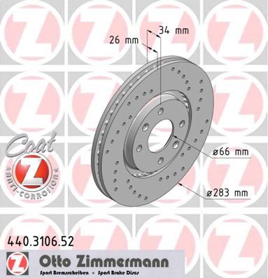 

Тормозной диск ZIMMERMANN 440.3106.52