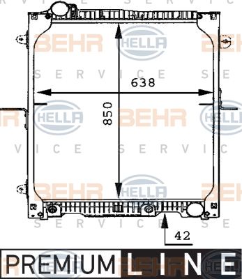 

Радиатор охлаждения двигателя BEHR HELLA SERVICE 8MK 376 721-171