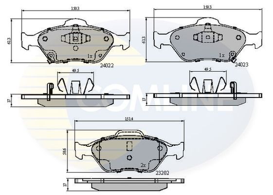 фото Комплект тормозных колодок, дисковый тормоз comline cbp31637