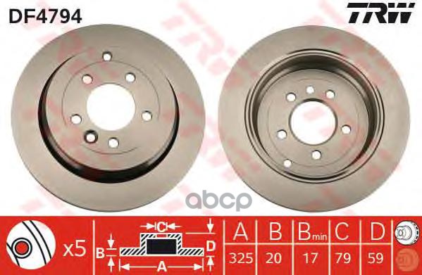 фото Тормозной диск trw/lucas для df4794