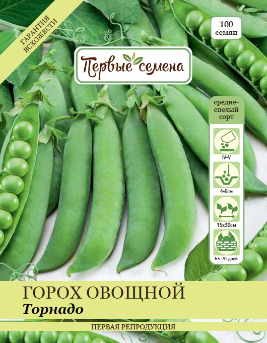 

Семена овощей Первые семена Горох овощной Торнадо, 25 г