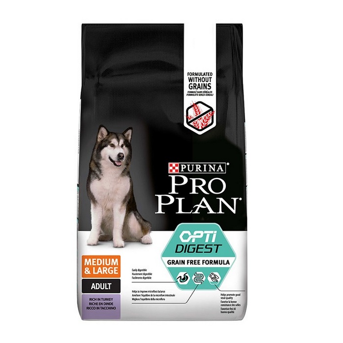 фото Сухой корм для собак pro plan optidigest grain free, с чувств.пищевар., индейка, 2,5кг