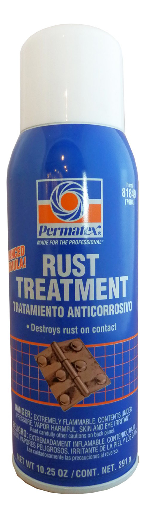 фото Преобразователь ржавчины в грунт permatex 81849 rust treatment aerosol 291 гр