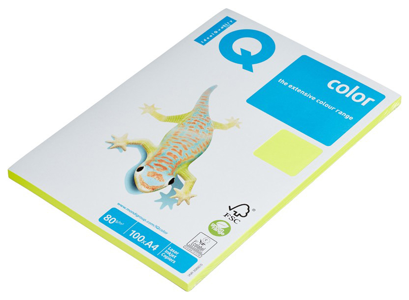 Бумага для принтера IQ NEOGB A4 color Neon Желтый неон 80г/кв.м 100 л
