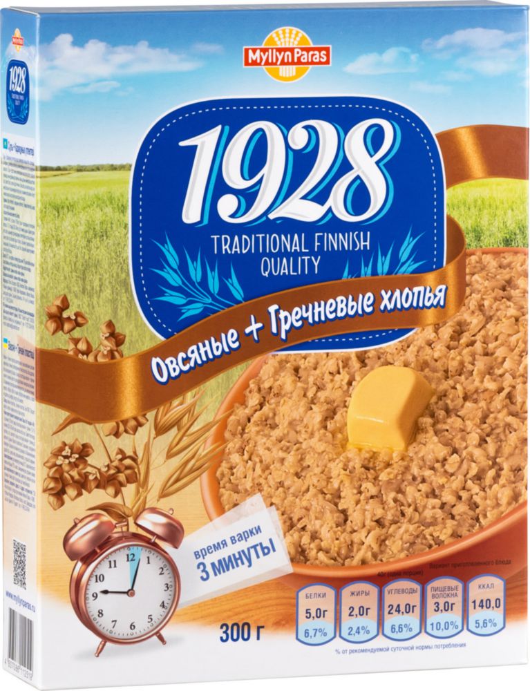 Хлопья овсяные и гречневые Myllyn Paras  300 г
