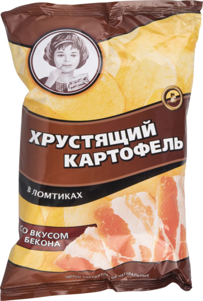 Картофельные чипсы Хрустящий картофель в ломтиках со вкусом бекона 70 г