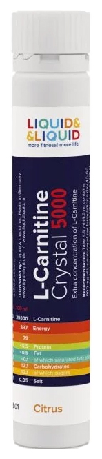 фото Liquid&liquid l-carnitine crystal 5000, 1 ампула 25 мл, citrus