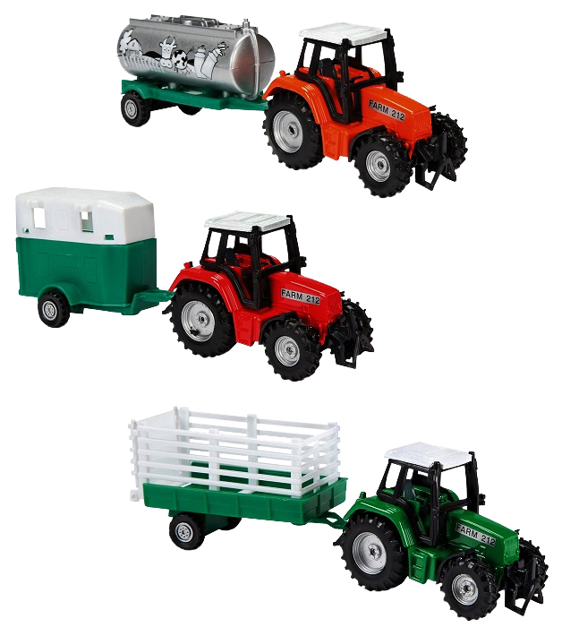 фото Спецтехника dickie toys трактор с прицепом farm life team 18 см в ассортименте