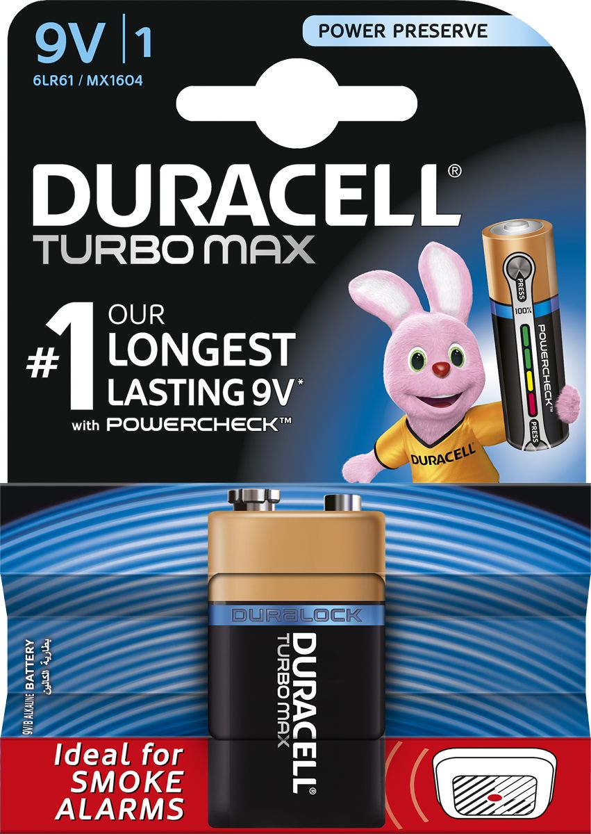 

Батарейка Duracell TurboMax 9V 6LR61 1 шт