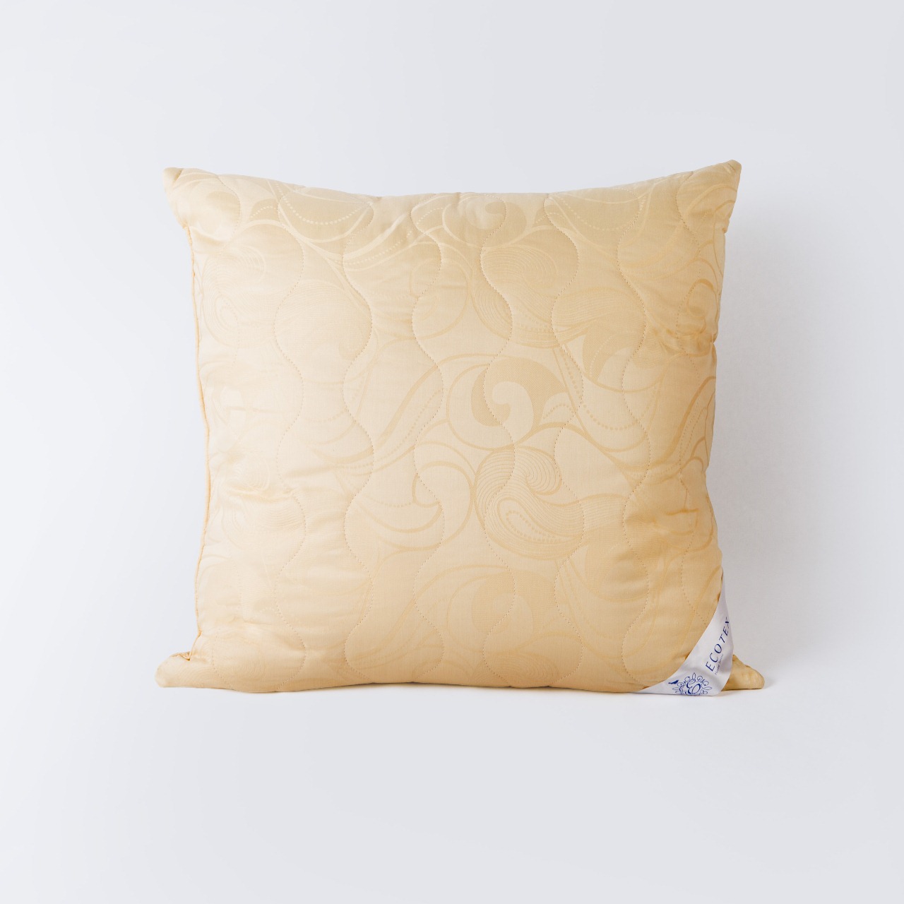 Подушка для сна Ecotex Меринос Роял, 70x70, шерсть мериноса, сатин-жаккард (100% хлопок)