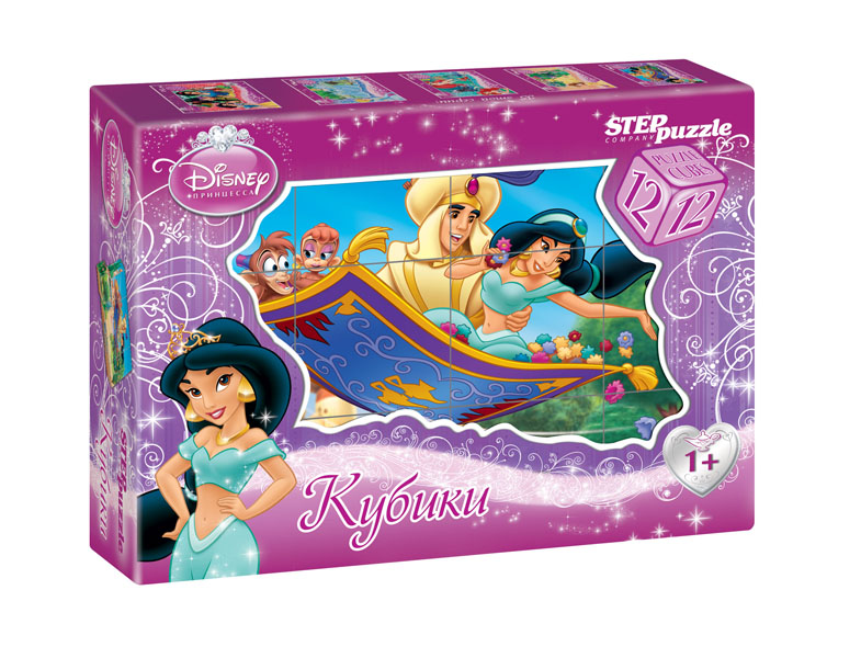 12 кубиков Step Puzzle Жасмин Disney