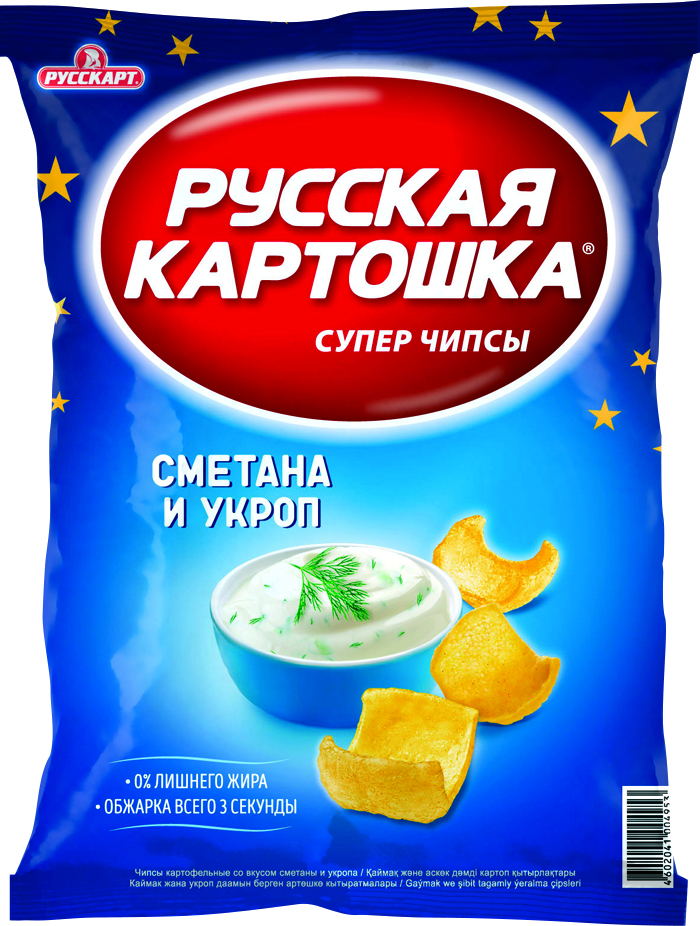 Чипсы Русская картошка Сметана и укроп 50г