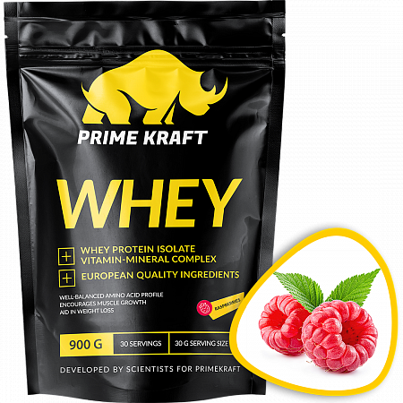 фото Протеин prime kraft whey, 900 г, малина