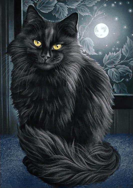 

Алмазная вышивка Гранни Черная кошка, 27x38 см, Черная кошка