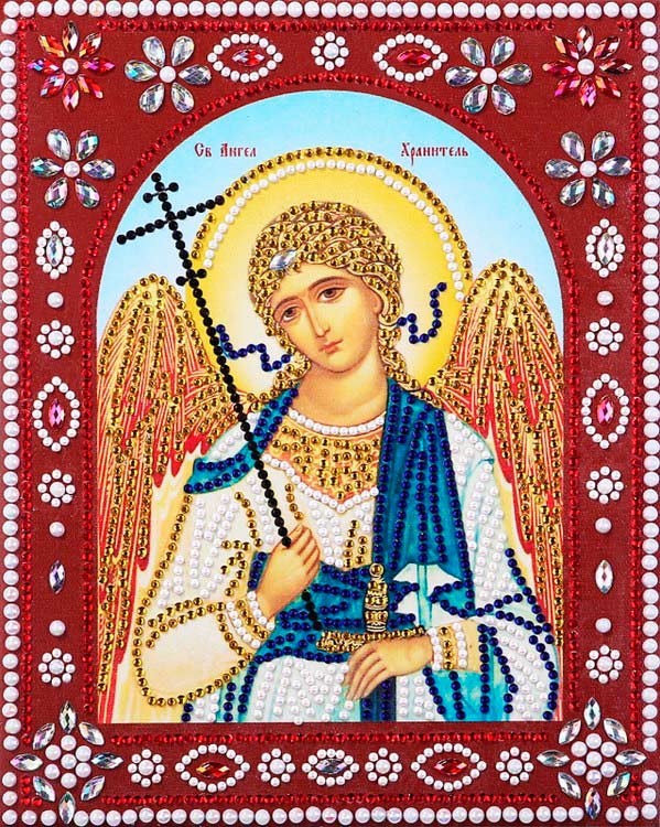 Алмазная вышивка Color KIT Святой Ангел Хранитель, 20x25 см