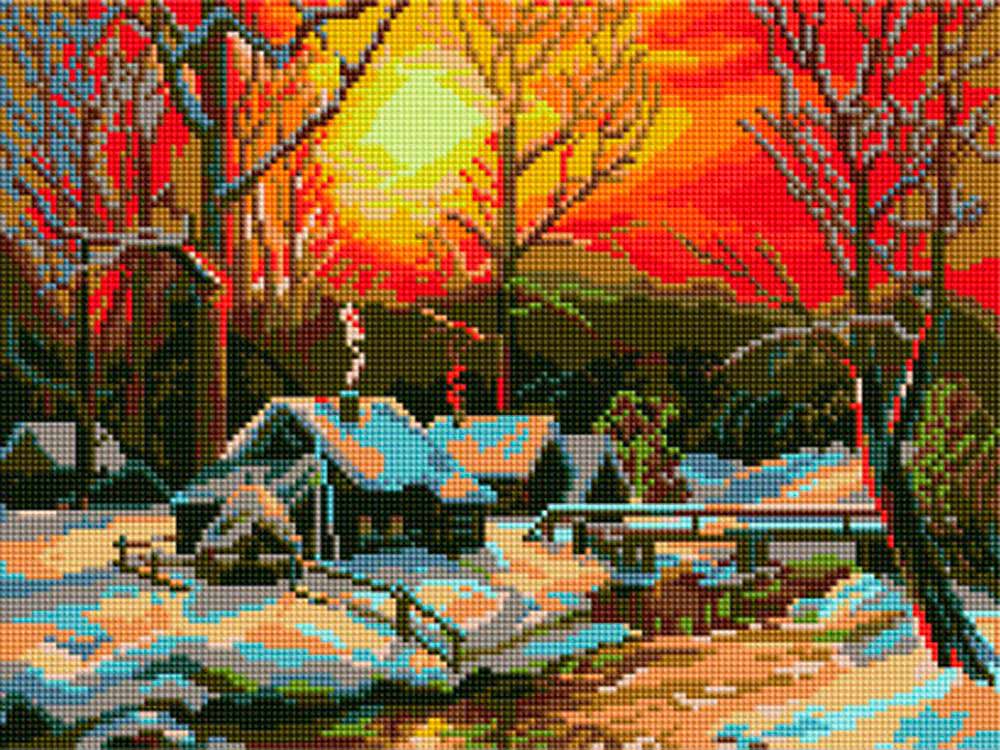 

Алмазная вышивка Painting Diamond Закат ранней весны, 30x40 см, Закат ранней весны