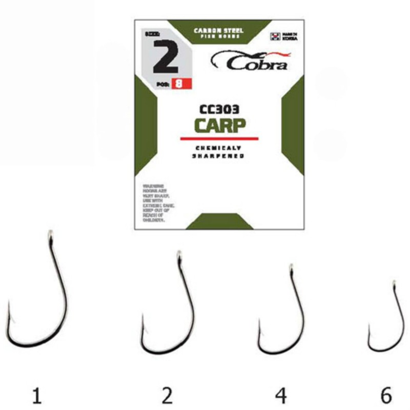 Рыболовные крючки Cobra Carp CC303 №10, 10 шт.