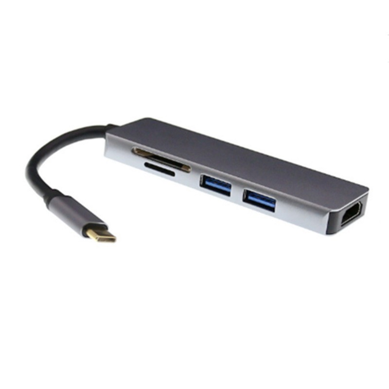 Адаптер 2emarket USB Type-C-HDMI/2xUSB A/SD/MicroSD, M-F Black (3189)