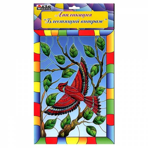 

Аппликация Блестящий витраж. Птица Arte Nuevo DT-1040-4V