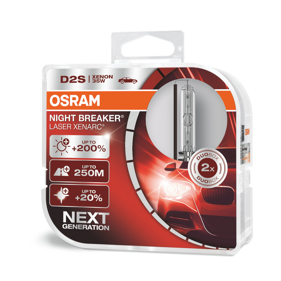 фото D2s (35w) лампа xenarc night breaker laser, двойная коробка osram арт. 66240xnl-hcb