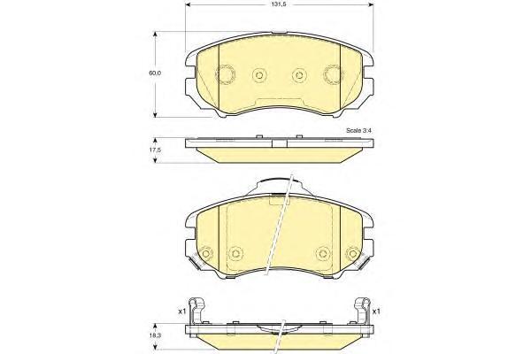

Комплект тормозных колодок Girling 6133869