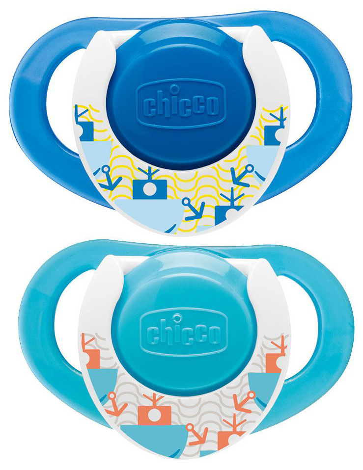

Пустышка силиконовая Chicco Physio Compact Морская 12 мес 2 шт., Physio Compact 'Морская' 12м+