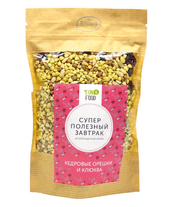 

Готовый завтрак Fun&Food 200 г кедровые орешки и клюква, 1