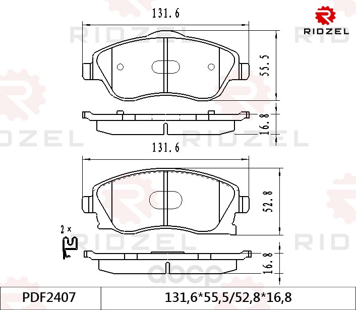 

Комплект тормозных колодок RIDZEL PDF2407