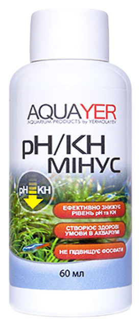 

Кондиционер для пресноводного аквариума Aquayer pH/KH минус 60мл, pH/KH минус