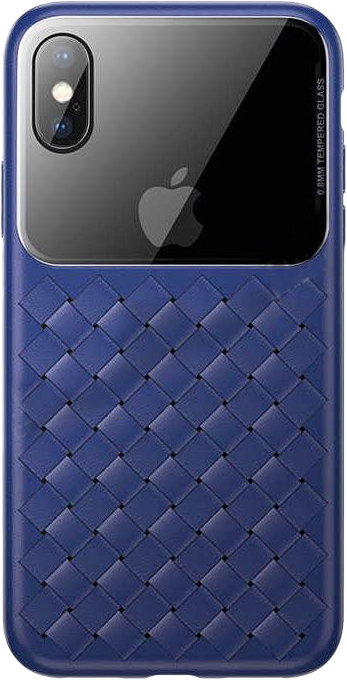 

Чехол Baseus Glass & Weaving (WIAPIPH65-BL03) для iPhone Xs Max (Blue), Синий
