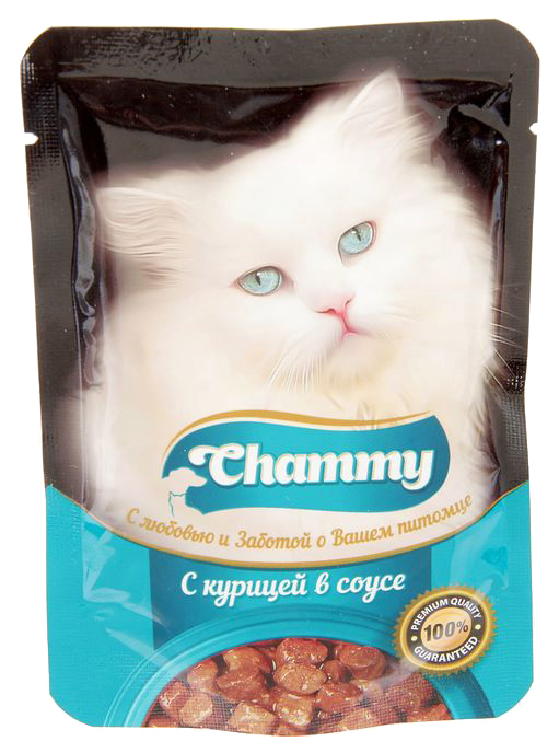 Влажный корм для кошек Chammy, с курицей в соусе, 85г