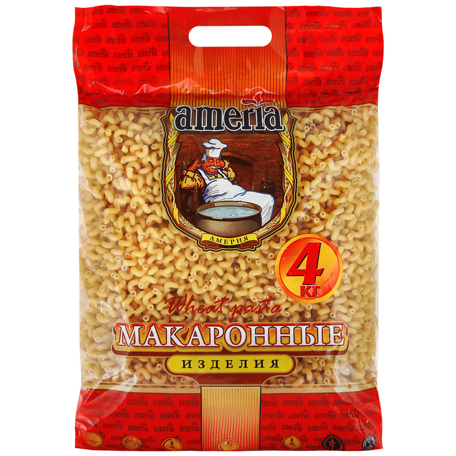 Макароны Ameria пружинки рифленые 4 кг